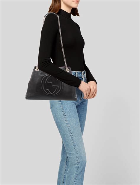 gucci soho chain black|gucci medium soho chain tote.